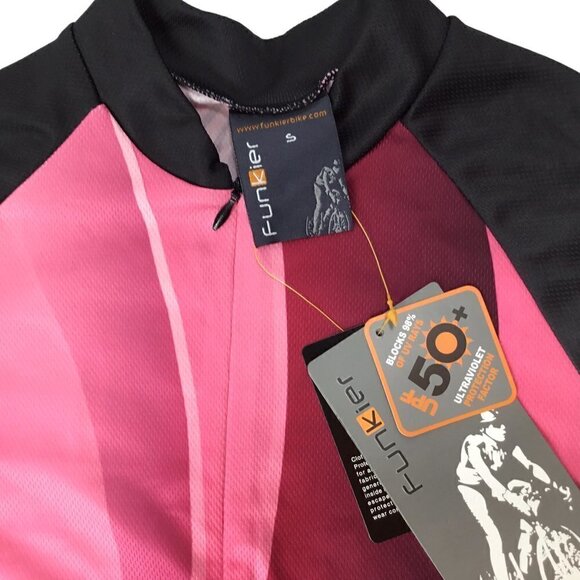 Funkier Cycling Jersey Top NWT Women's Size S UPF 50 1/2 Zip Short Sleeve J386 - Picture 3 of 10